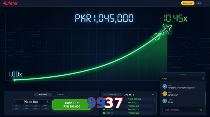 Main screen of 9937 aviator page for PK players