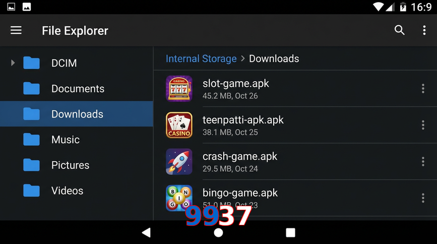 Main screen of 9937 gameapk page for PK players